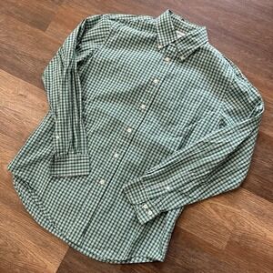 Brooks Brothers‎ Shirt Mens Medium Green White Plaid Button Down Regent Fit